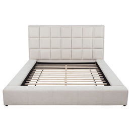 Dreux Upholstered Panel Platform Bed Cream