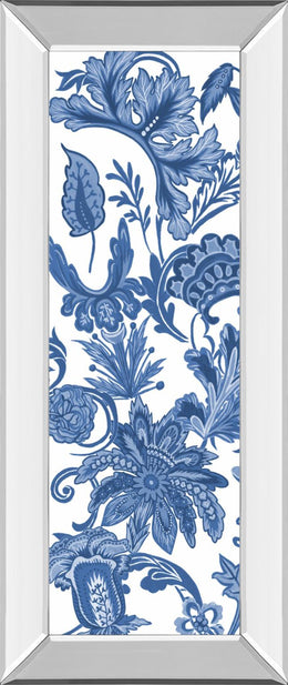 Indigo Chintz V By Melissa Wang 18X42 Mirror Frame Print