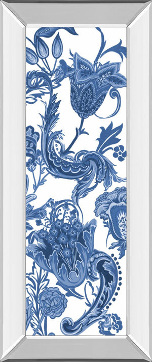 Indigo Chintz Vi By Melissa Wang 18X42 Mirror Frame Print