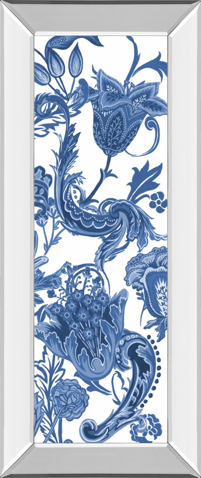 Indigo Chintz Vi By Melissa Wang 18X42 Mirror Frame Print