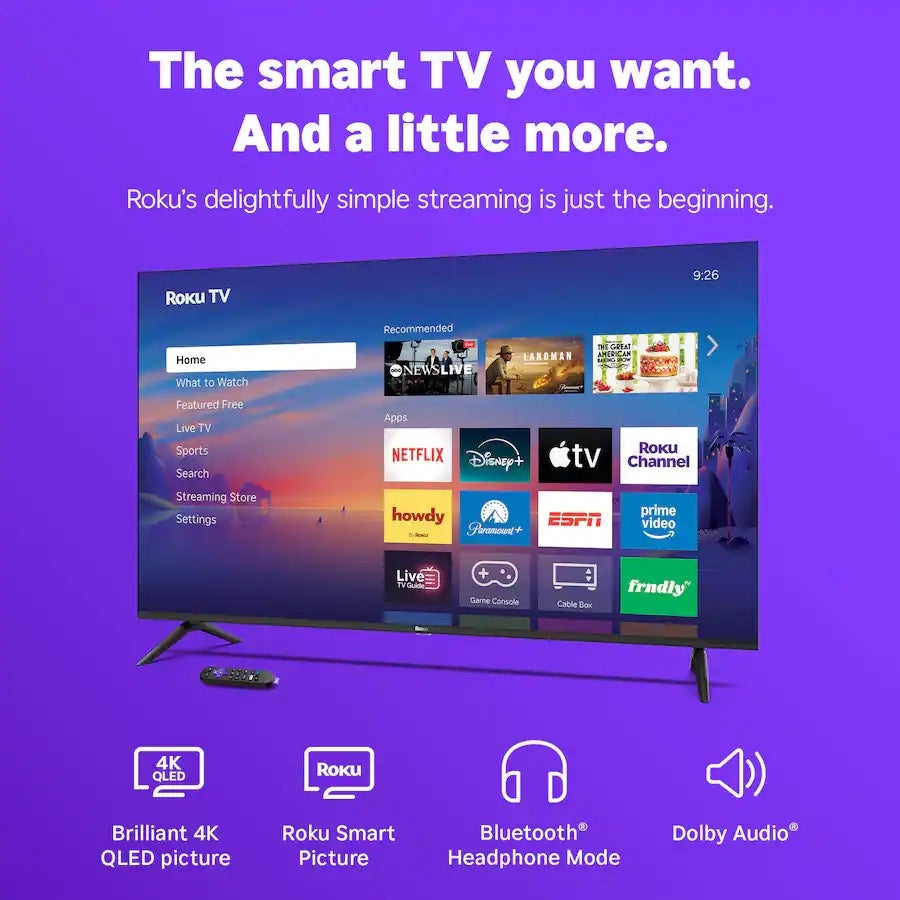 Roku - 55" Class Select Series 4K QLED Smart RokuTV (2026)