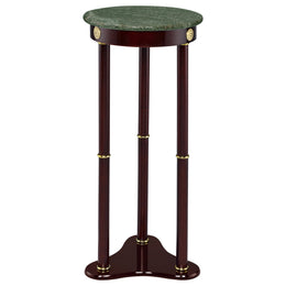 Edie Round Marble Top Accent Side Table Merlot