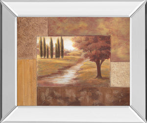Mirrored Frame Peaceful Stream Ii By Vivian Flasch 22X26 Mirror Frame Print