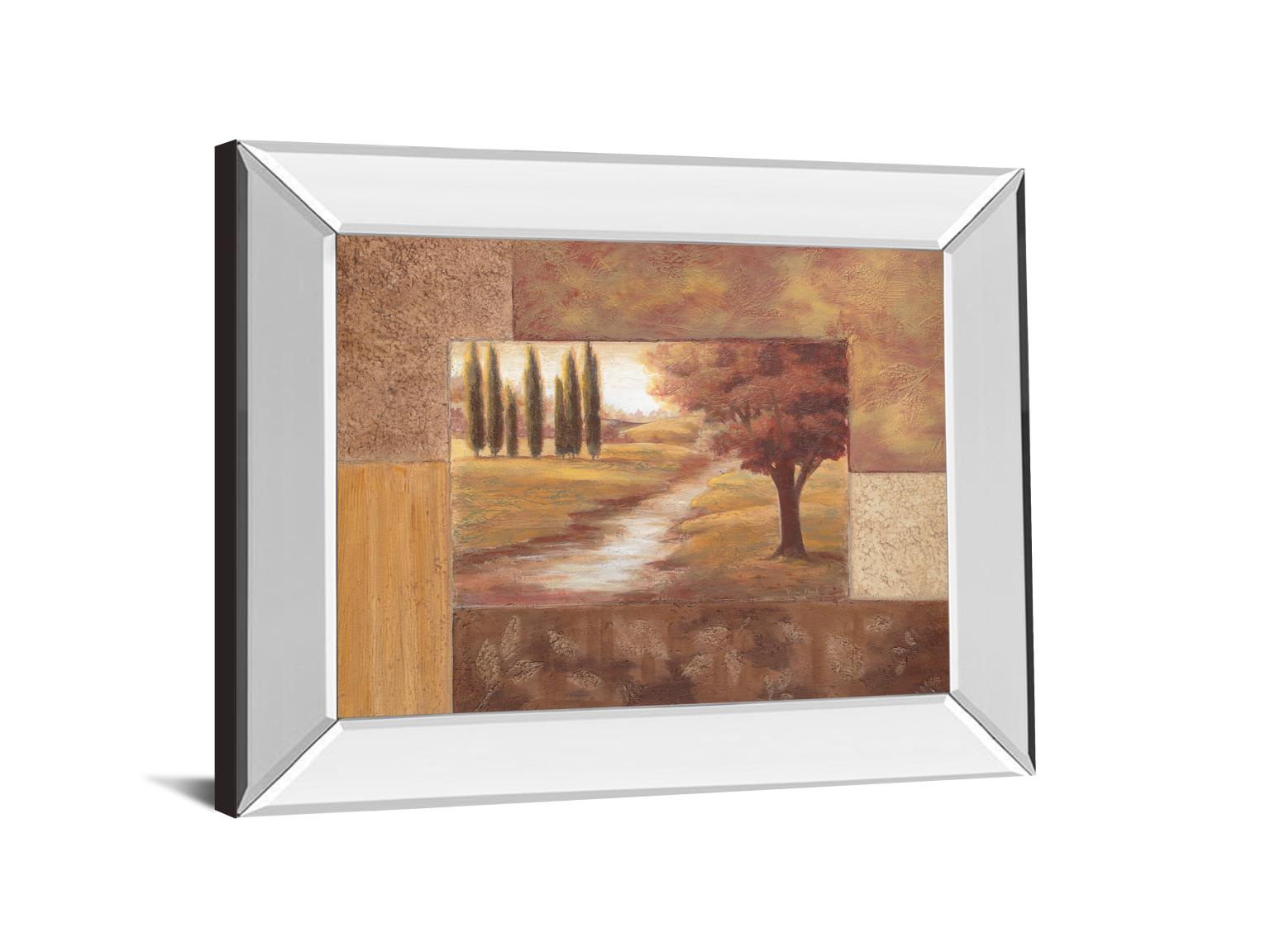 Mirrored Frame Peaceful Stream Ii By Vivian Flasch 22X26 Mirror Frame Print