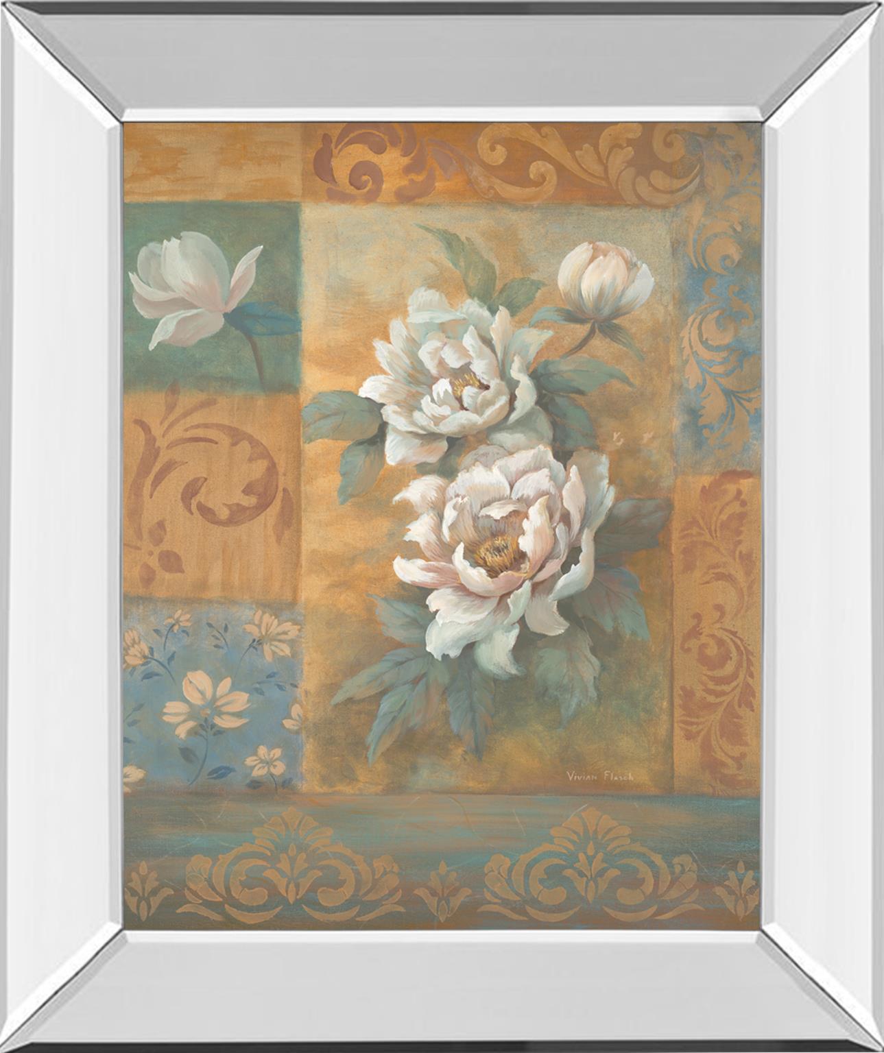 Mirrored Frame Pam'S Poppies By Vivian Flasch 22X26 Mirror Frame Print