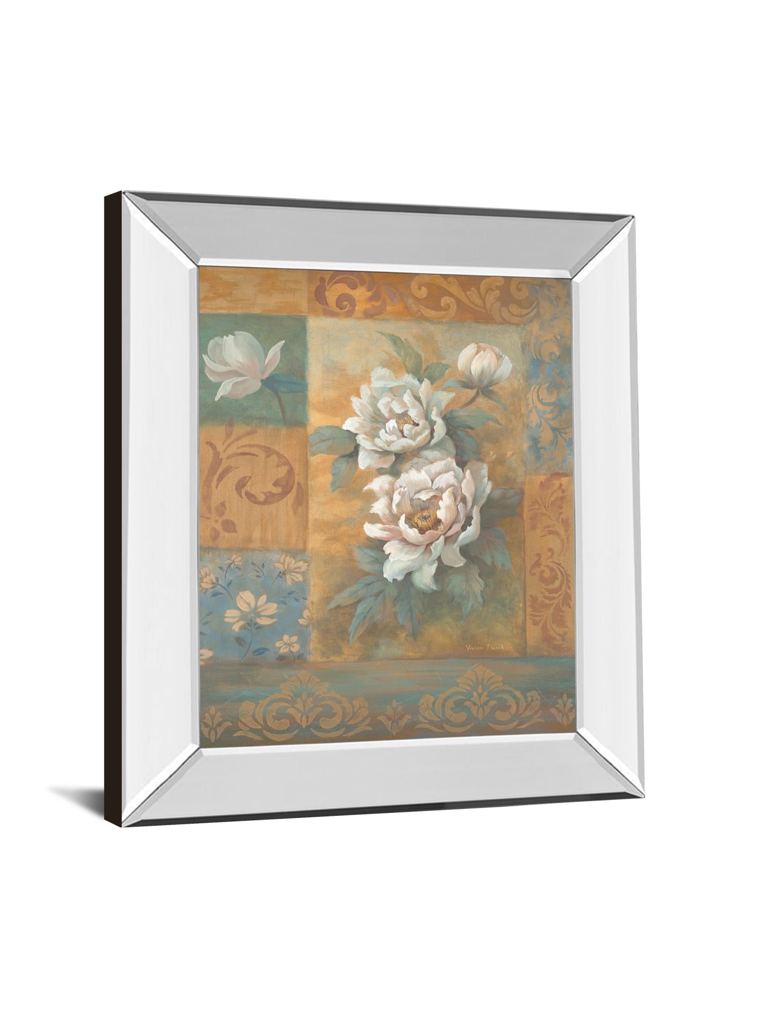 Mirrored Frame Pam'S Poppies By Vivian Flasch 22X26 Mirror Frame Print