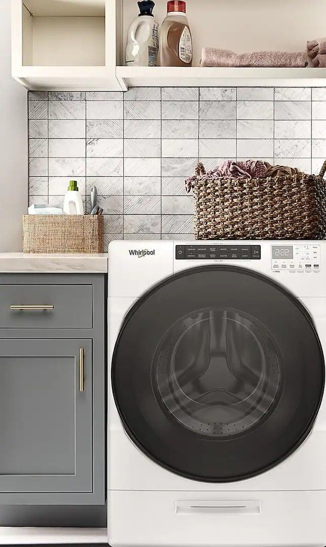 Whirlpool - 4.5 Cu. Ft High Efficiency All In One Washer/Dryer Combo with Steam and Load & Go XL Dispenser - White