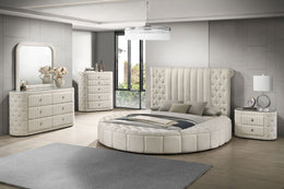 Sonya Upholstered Bedroom Dresser Mirror Ivory