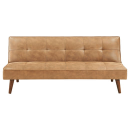 Jenson Upholstered Tufted Convertible Sofa Bed Dark Coffee