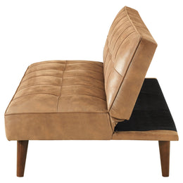 Jenson Upholstered Tufted Convertible Sofa Bed Dark Coffee