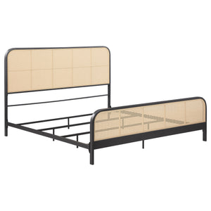Lanewood Open Cane Webbing Metal  Bed Black