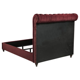 Devon  Bedroom Set Wine Red and Dark Oak
