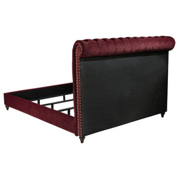Devon  Bedroom Set Wine Red and Dark Oak