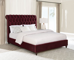 Devon 57-inch Upholstered California King Panel Bed Beige