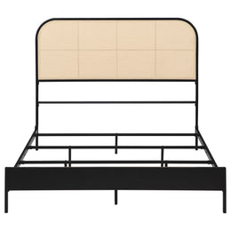 Amherst Radio Weave Rattan Metal Bed Black