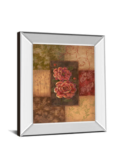 Mirrored Frame Camellias On Chocolate By Vivian Flasch 22X26 Mirror Frame Print