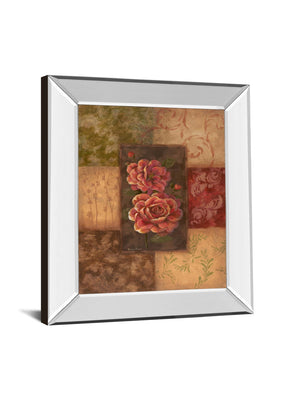 Mirrored Frame Camellias On Chocolate By Vivian Flasch 22X26 Mirror Frame Print