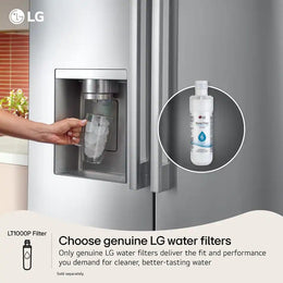 LG - 36-in Wide Standard-Depth MAX 28.6 Cu. Ft. 4-Door French Door Refrigerator Smart Refrigerator with Full Convert Drawer - PrintProof Stainless Steel Look