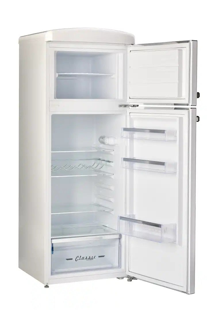 Unique Appliances - 21 in. Wide Classic Retro 7.5cu.ft Compact Top Freezer Refrigerator - Marshmallow White