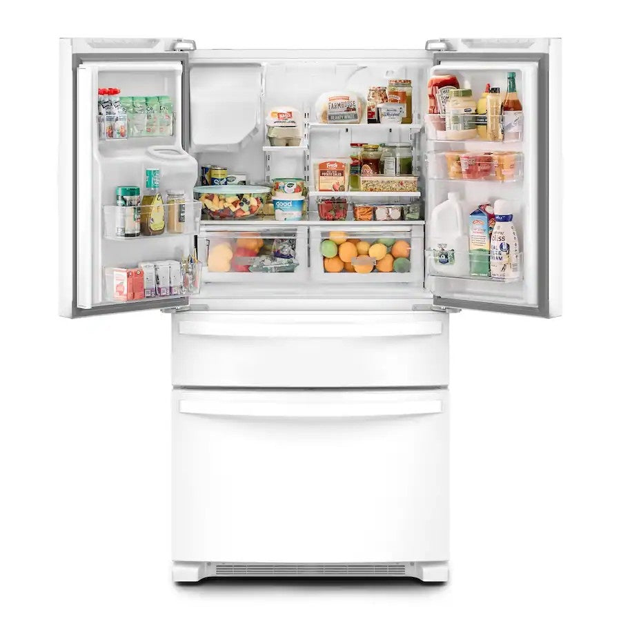 Whirlpool - 36 in. Wide 25 cu. ft. French Door Refrigerator with Two-Tier Freezer Storage - White