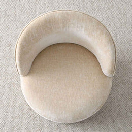 4 - Person Dining Table Sets With (Natural) Round Table & 4 Upholstered Fabric Chairs (Soft Tan)