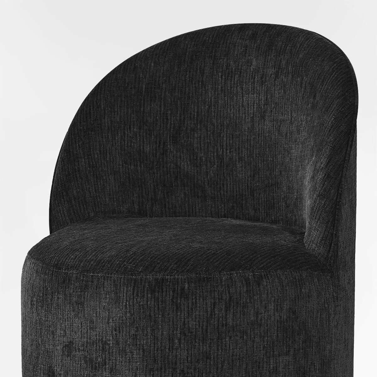 4 - Person Dining Table Sets With (Natural) Round Table & 4 Upholstered Fabric Chairs (Black)