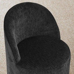 4 - Person Dining Table Sets With (Natural) Round Table & 4 Upholstered Fabric Chairs (Black)