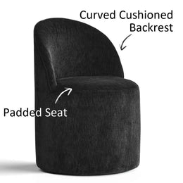 4 - Person Dining Table Sets With (Black) Round Table & 4 Upholstered Fabric Chairs (Black)