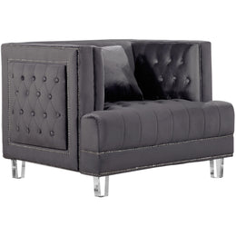 Meridian Lucas Grey Velvet Chair
