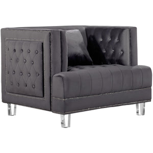 Meridian Lucas Grey Velvet Chair