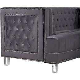 Meridian Lucas Grey Velvet Chair