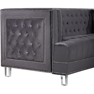 Meridian Lucas Grey Velvet Chair
