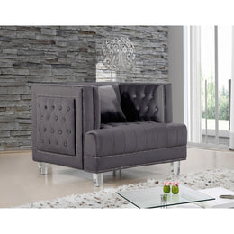 Meridian Lucas Grey Velvet Chair