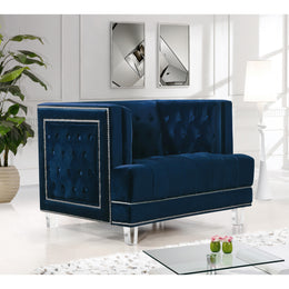 Meridian Lucas Navy Velvet Chair