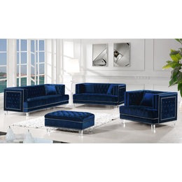 Meridian Lucas Navy Velvet Chair