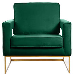Meridian Noah Green Velvet Accent Chair