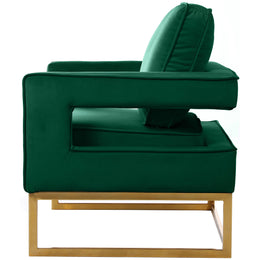 Meridian Noah Green Velvet Accent Chair