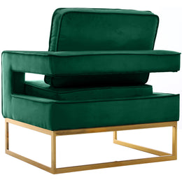 Meridian Noah Green Velvet Accent Chair