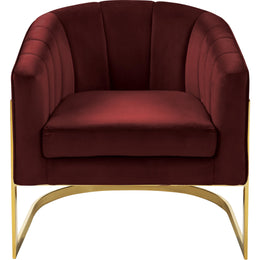 Meridian Carter Burgundy Velvet Accent Chair