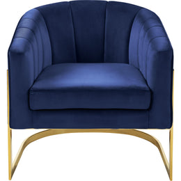 Meridian Carter Navy Velvet Accent Chair