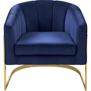 Meridian Carter Navy Velvet Accent Chair