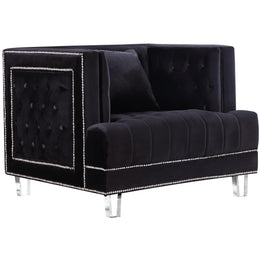 Meridian Lucas Black Velvet Chair
