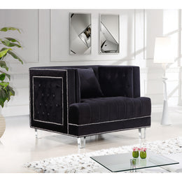 Meridian Lucas Black Velvet Chair