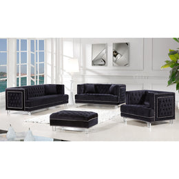 Meridian Lucas Black Velvet Chair