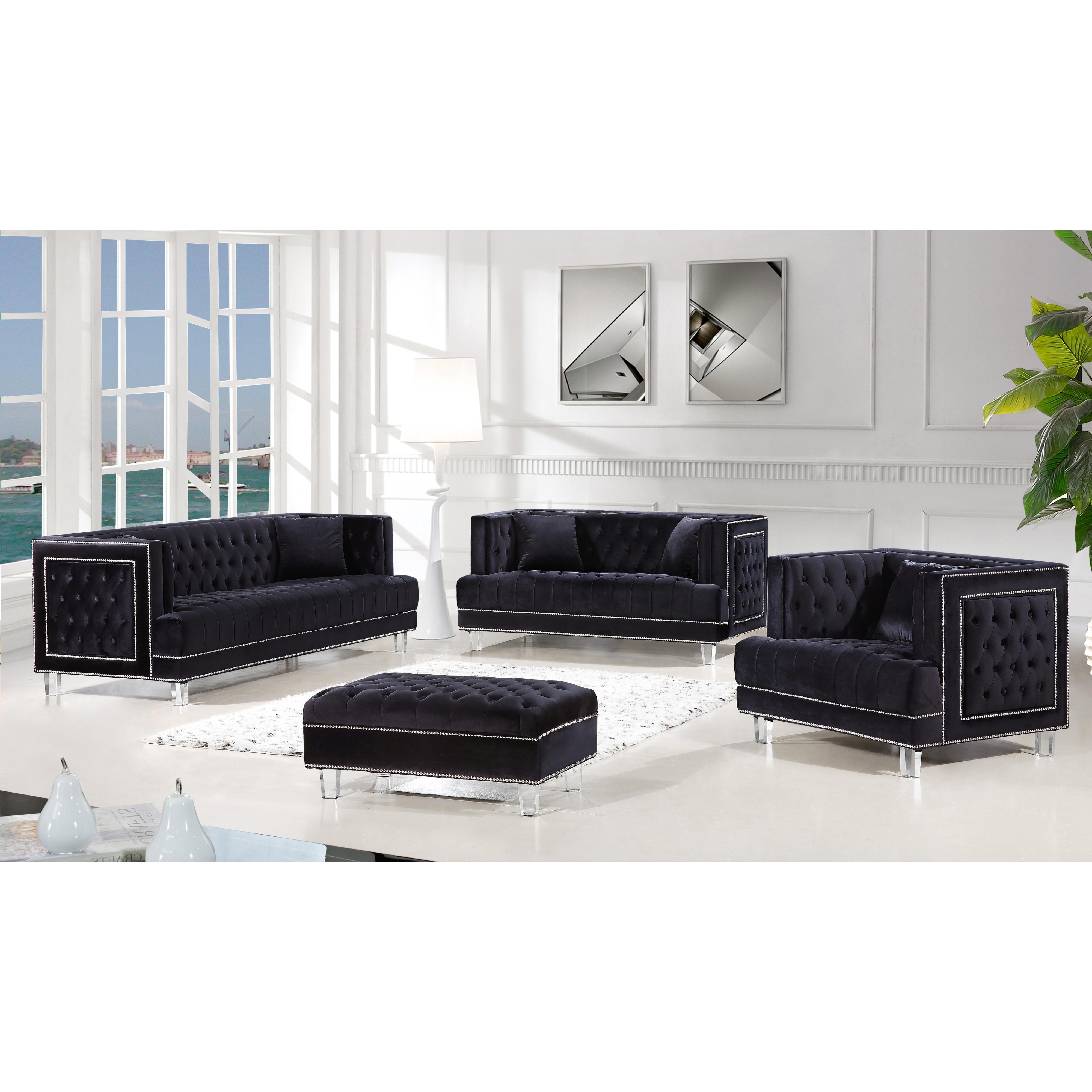 Meridian Lucas Black Velvet Chair