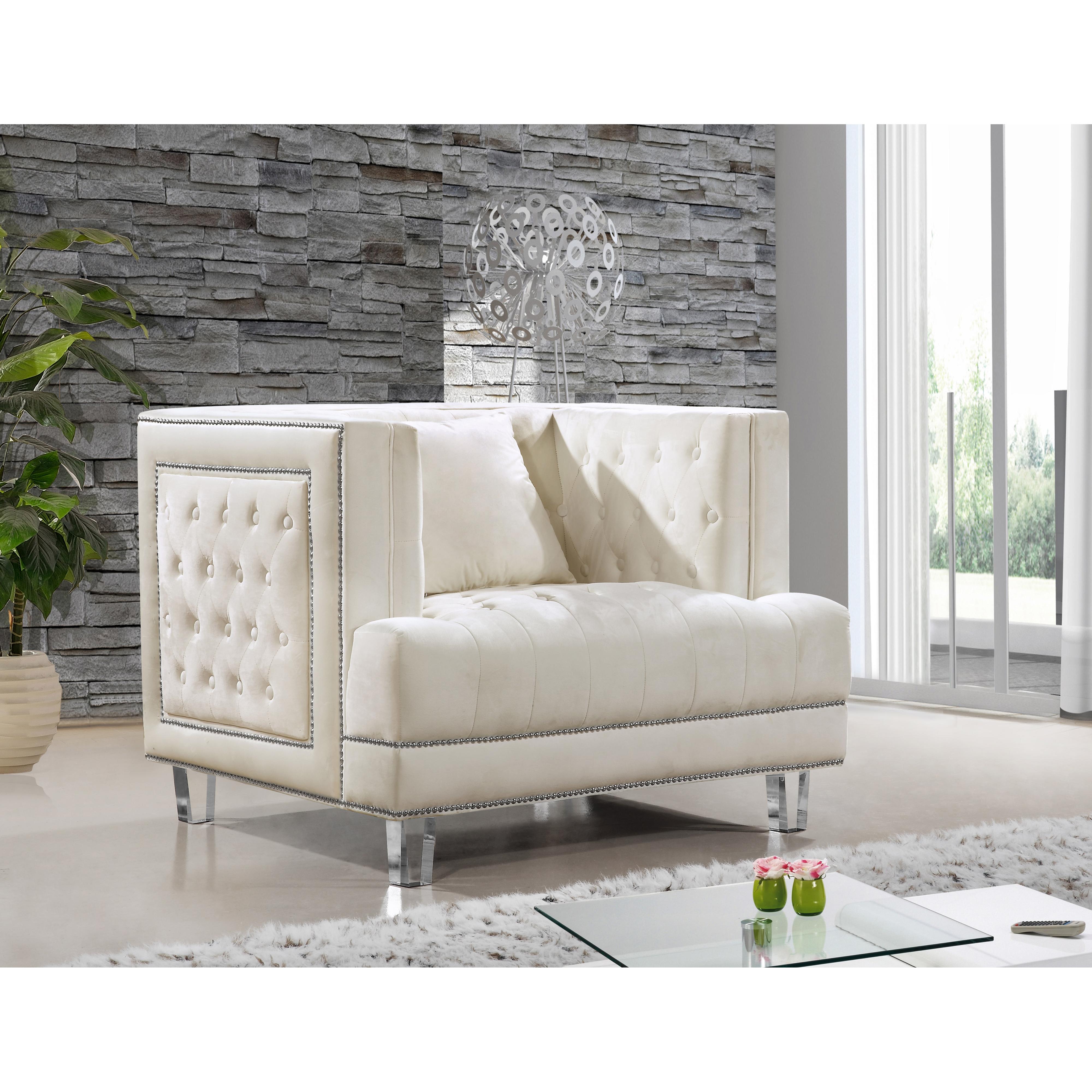 Meridian Lucas Cream Velvet Chair
