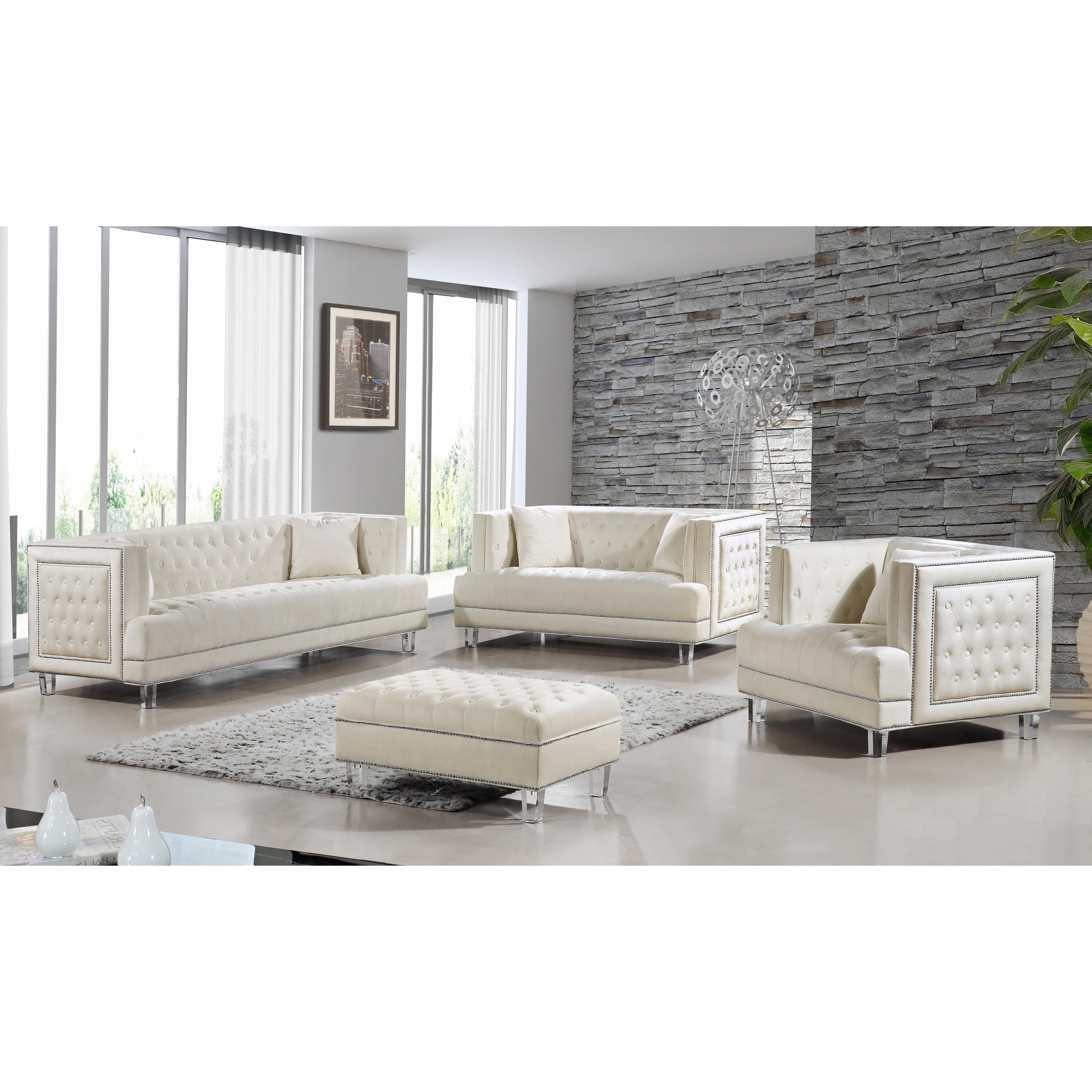 Meridian Lucas Cream Velvet Chair