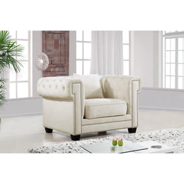 Meridian Bowery Cream Velvet Chair