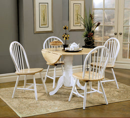 Allison  Round Drop Leaf Dining Table Set White