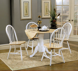 Allison  Round Drop Leaf Dining Table Set White